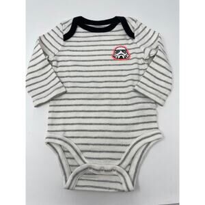 Baby Gap Star Wars Stormtrooper Patch Stripped Baby Bodysuit 3-6 Months